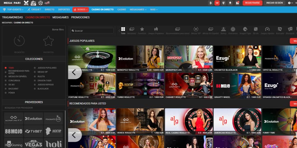 Megapari casino en directo