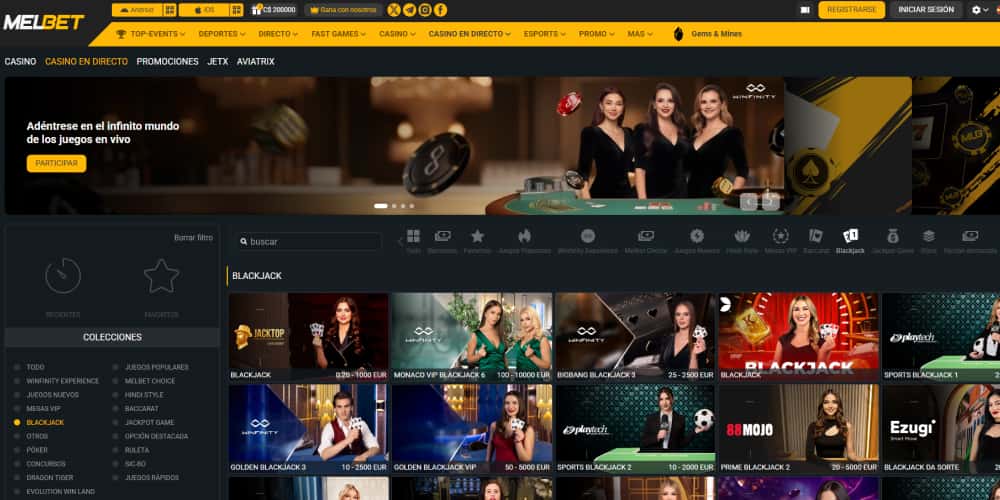 Melbet casino blackjack en vivo